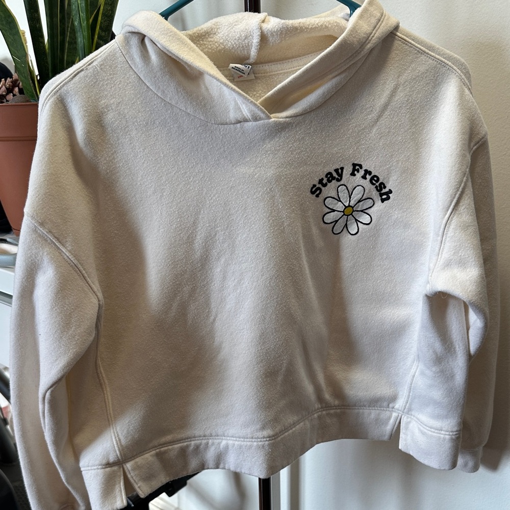 Old Navy Kids Cream Hoodie with Floral Design